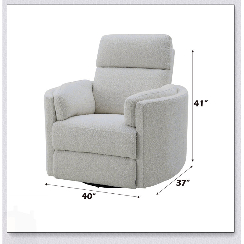 Fauteuil inclinable et oscillant Sagen Beige Boucle avec pivot, confortable et élégant pour les espaces de vie modernes