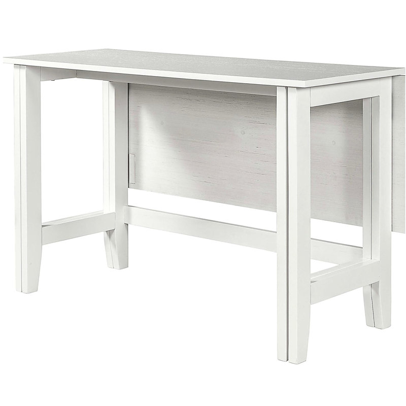 Farmhouse Wood Extendable Dining Table with Drop Leaf, White