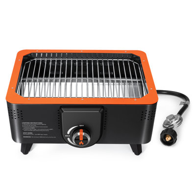 Portable Gas & Charcoal 2-in-1 Grill, Complete w/ Gas Regulator and Adaptor - Ideal for Outdoor BBQ -  ARBELI, GCG2-B