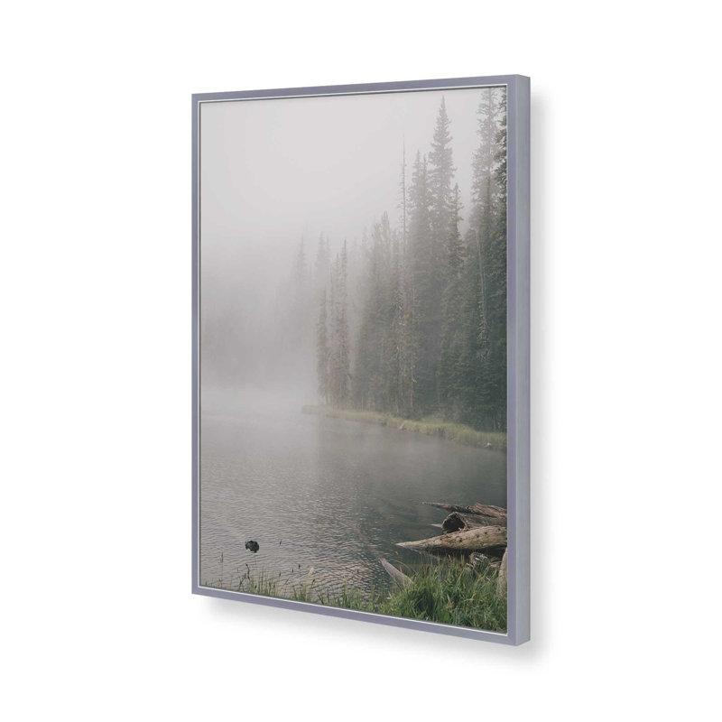 «Foggy Lake» par Garima Dhawan, reproduction d'art sur toile, H 48 po x l 36 po, Silver