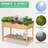 Outsunny 43X18x30in Raised Garden Bed With 8 Pockets And Shelf, Wooden Elevated Planter Box With Legs To Grow Herbs, Vegetables, And Flowers