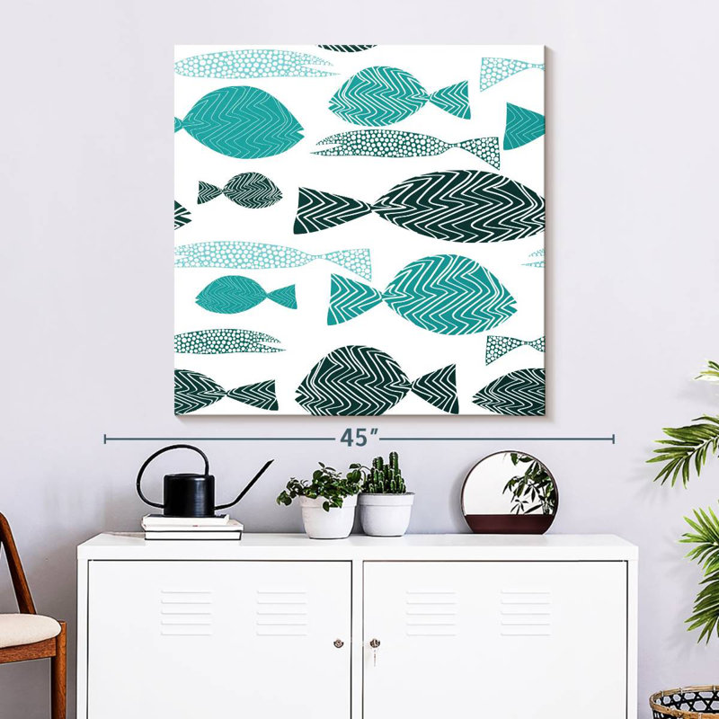 Brampt Abstract Fish School, 33" H x 33" W
