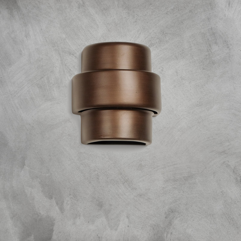 Chiyeko Ceramic Wall Light, LED Bulb Included, 9" H x 8" W x 5" D, Rubbed Bronze