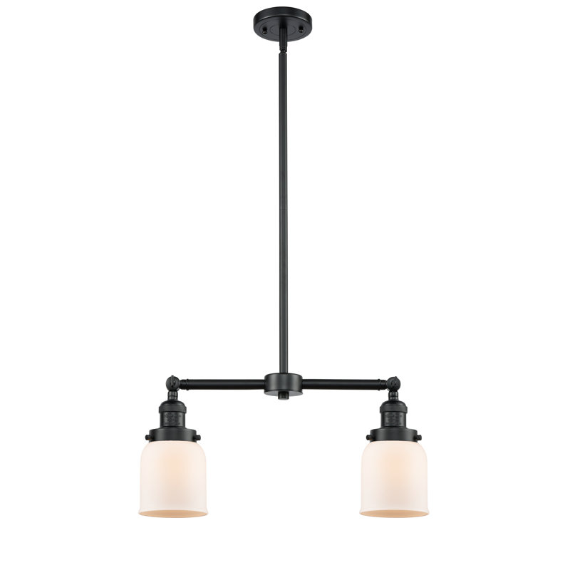 Bell - 2 Light 21" Island Light, No Bulb Included, Oil Rubbed Bronze, Matte White Cased