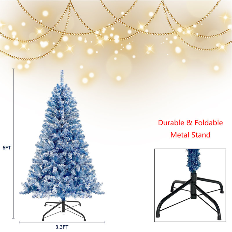 Ensemble de 2 pièces de Noël artificielles 5 lumières avec guirlande de 6 pieds, avec 300 lumières DEL, rose, Bleu