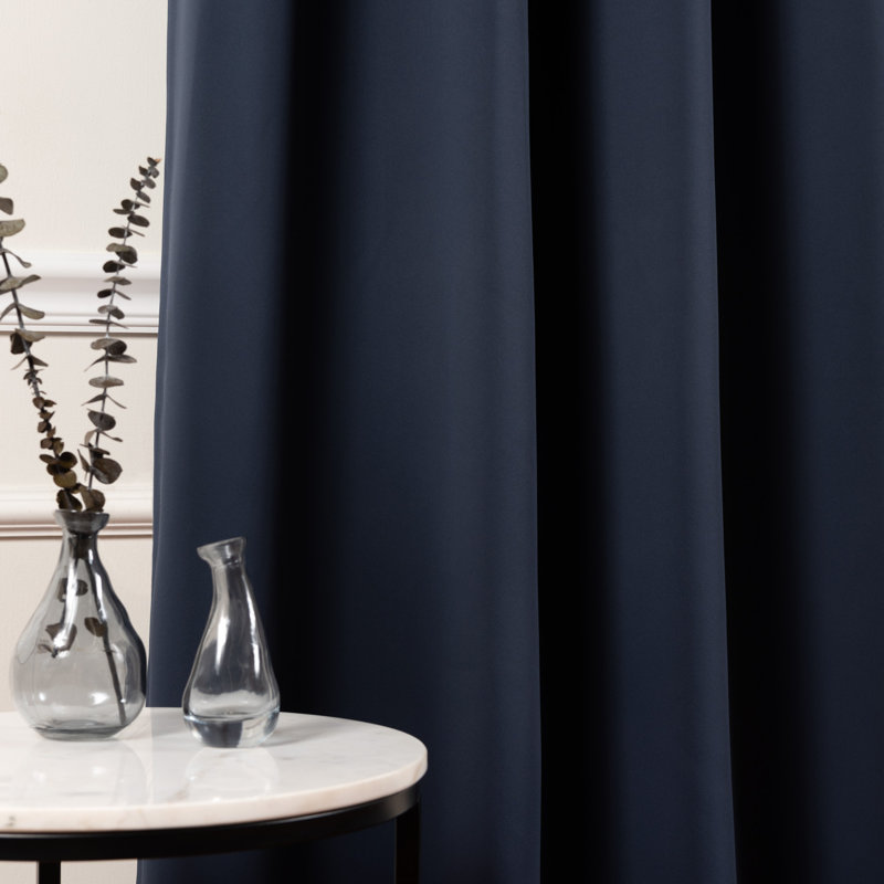 Lympsham Blackout Curtain Panel Pair, Navy, 40" W x 84" L