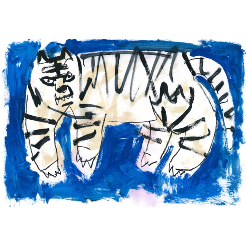 Kool Kats 5 Print by Ngo, PC, White Single Picture Framed, 24'' H x 35'' W
