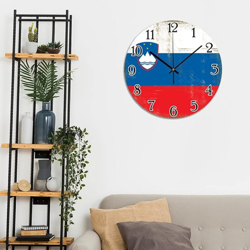 Drapeau slovène horloge ronde pour souvenir de campagne de la Suède