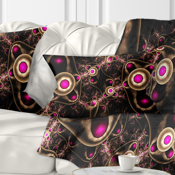 Conception abstraite mauve en 3D - oreiller imprimé abstrait