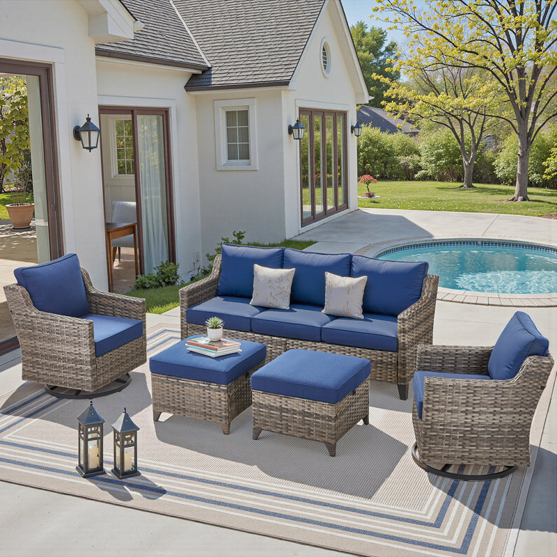Lark Manor Arlington Piece Rattan Sofa Lark Manor™ Pieces Outdoor