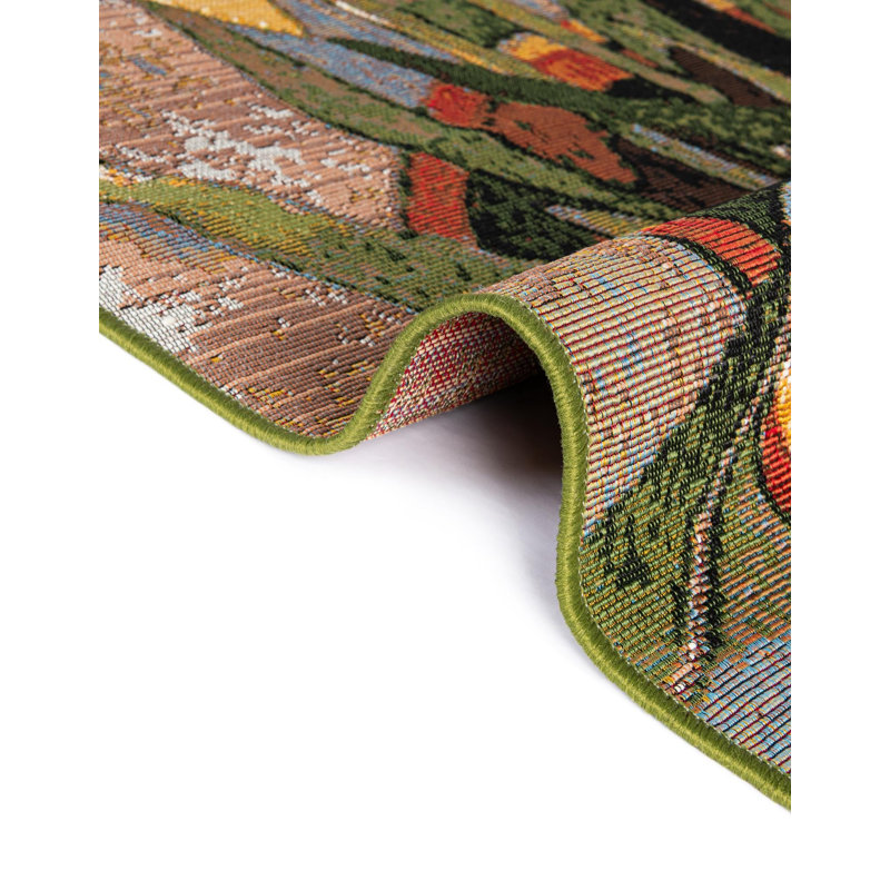  Verdure Outdoor Botanical Rug, Round 4'1"