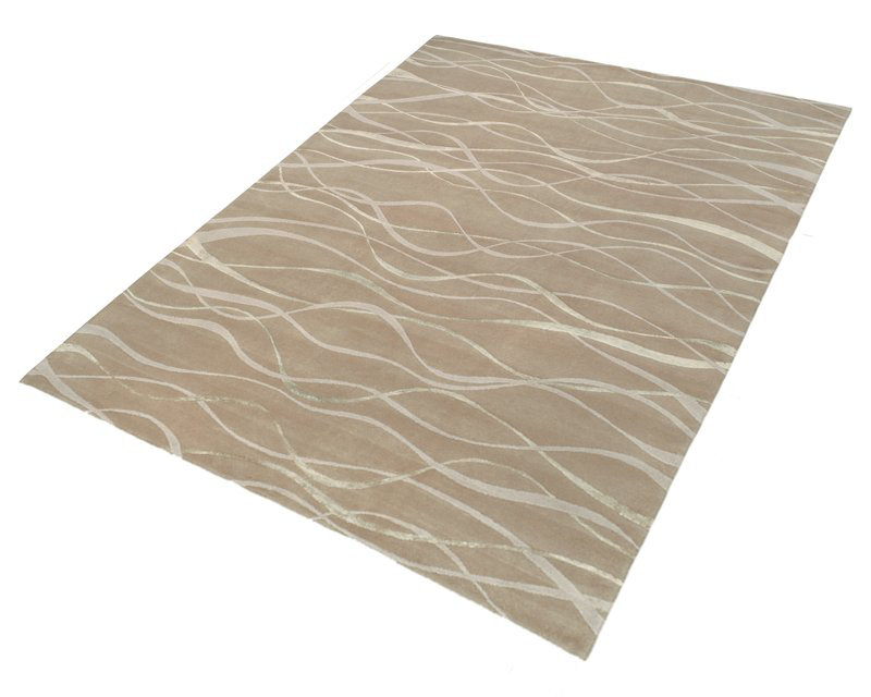 Ripple Shadow Abstract Area Rug in Beige/Neutral