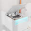 2 Drawer Bedside Table with Flip-Top Storage, Bedside Cabinet with Bluetooth LED Light Strip & UK Charging Station 2AC/2USB, Wood Side Table with Lighting for Bedroom Living Room Home-1650055979