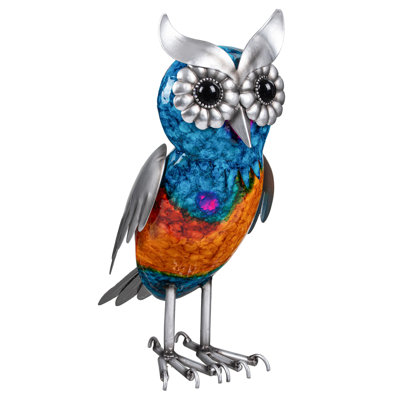 Metal Gradient Owl Garden Statue, 15in