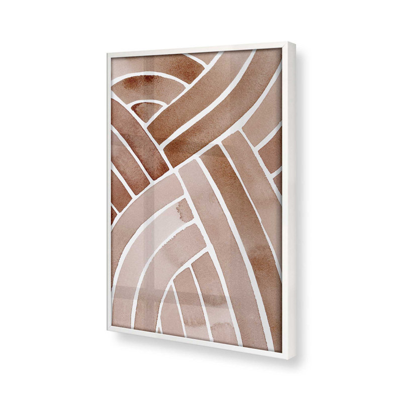 Braided Earth v1 Print, Opaque White Picture Framed, 24" H x 18" W x 1.25" D