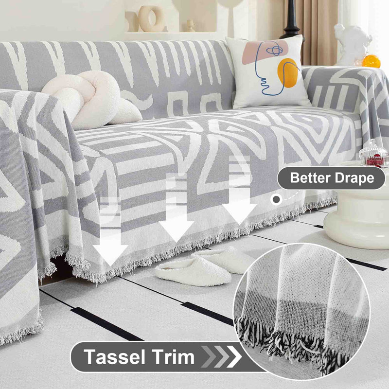 ‎Chenille Sofa Slipcover, Grey