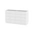 Commode blanche moderne à 8 tiroirs avec compartiments en verre à DEL intégrés - Solution de rangement élégante