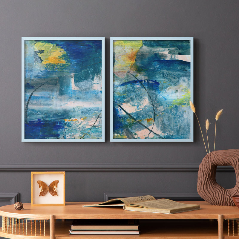 «Spring Winds I», reproduction encadrée de qualité supérieure - prête à être accrochée - aucun clou requis - aucun clou requis