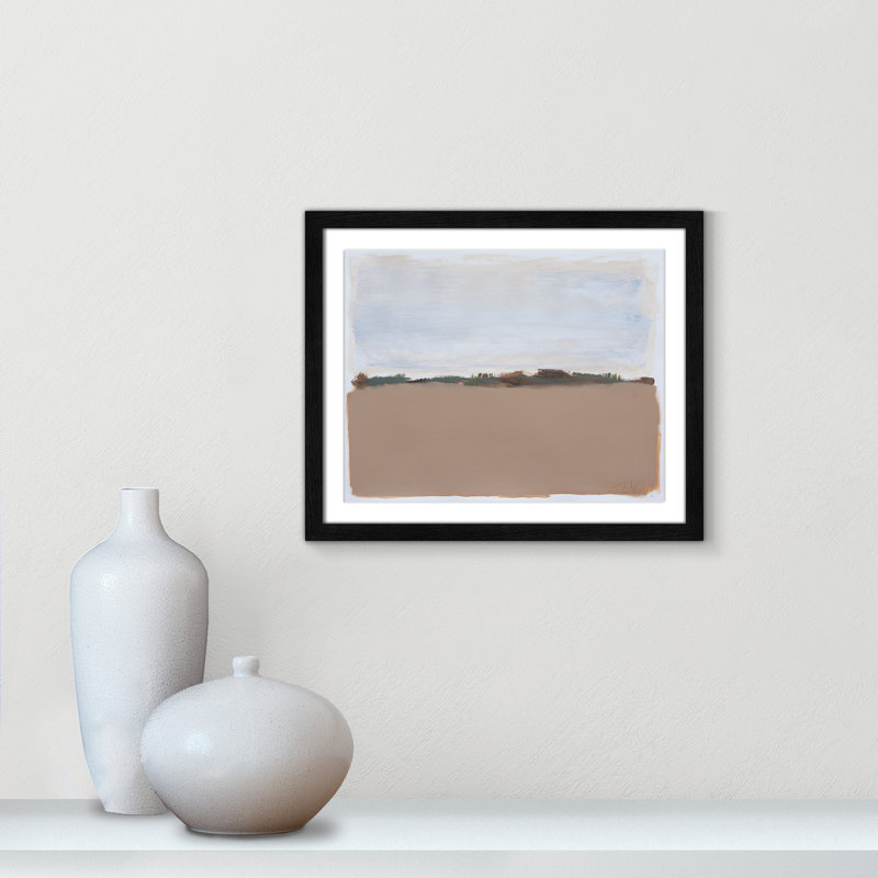 Neutral Desert Plains By Filippo Ioco - Framed Art w/ 4 Ply Matboard, Black Framed, 19" H x 16" W x 0.75" D
