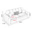Canapé-lit convertible avec accoudoirs roulés 90,55 po-129862619