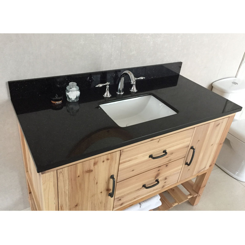 Genoa 48'' Single Bathroom Vanity with Top, Black