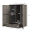Porte-serviettes d'extérieur en osier de rotin, armoire de rangement pour jouets de piscine avec 2 portes et tiroir, organisateur d'accessoires de spa autoportant pour spa, terrasse, gris foncé