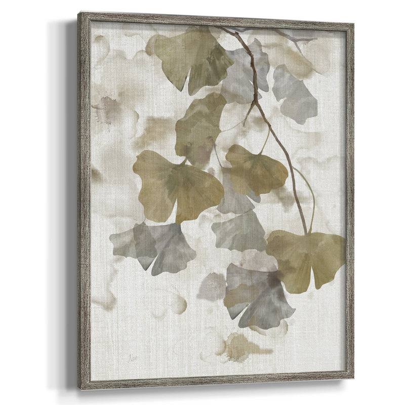 Reproduction encadrée Ginkgo Accent II - bois massif, H 15 po x l 12 po