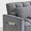 Chaise de canapé-lit réglable moderne, structure en métal et en bois, fauteuil inclinable multifonctionnel compact pour petits espaces, gris foncé