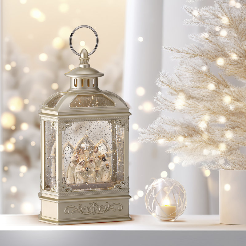 Globe terrestre à DEL avec crèche de Noël