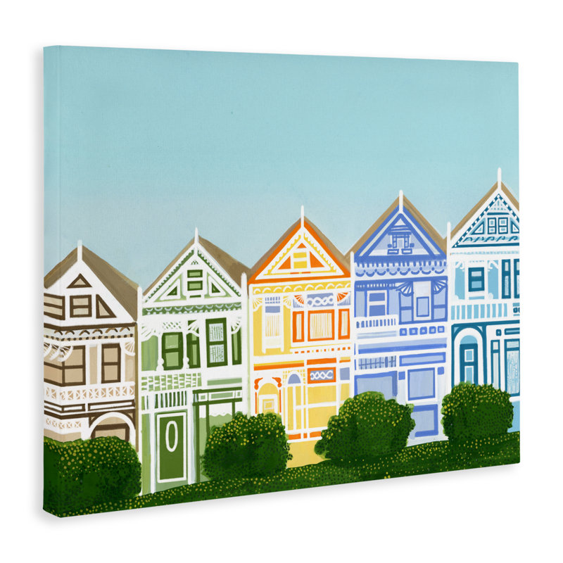 Toile peinte pour maisons de dames, conception par Evelyn Coleman, H 24 po x l 30 po
