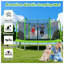 Trampoline d'extérieur 16 pi avec filet de sécurité et échelle - Centre de saut en métal noir et vert pour enfants et adultes