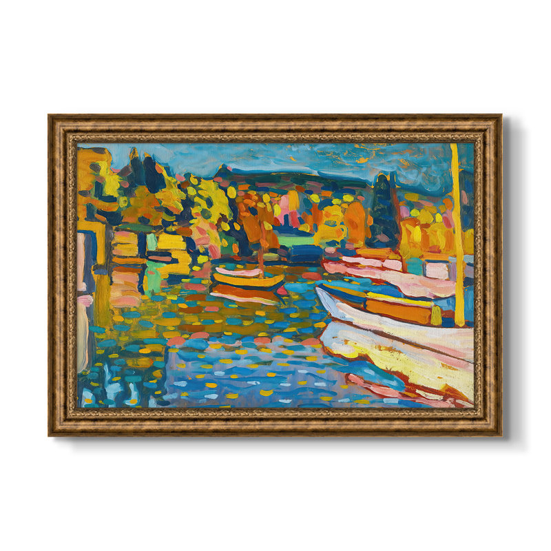 Étude pour un paysage d'automne avec des bateaux, 1908 - Wassily Kandinsky - Toile encadrée sur mesure, 16x22 INNER SIZE