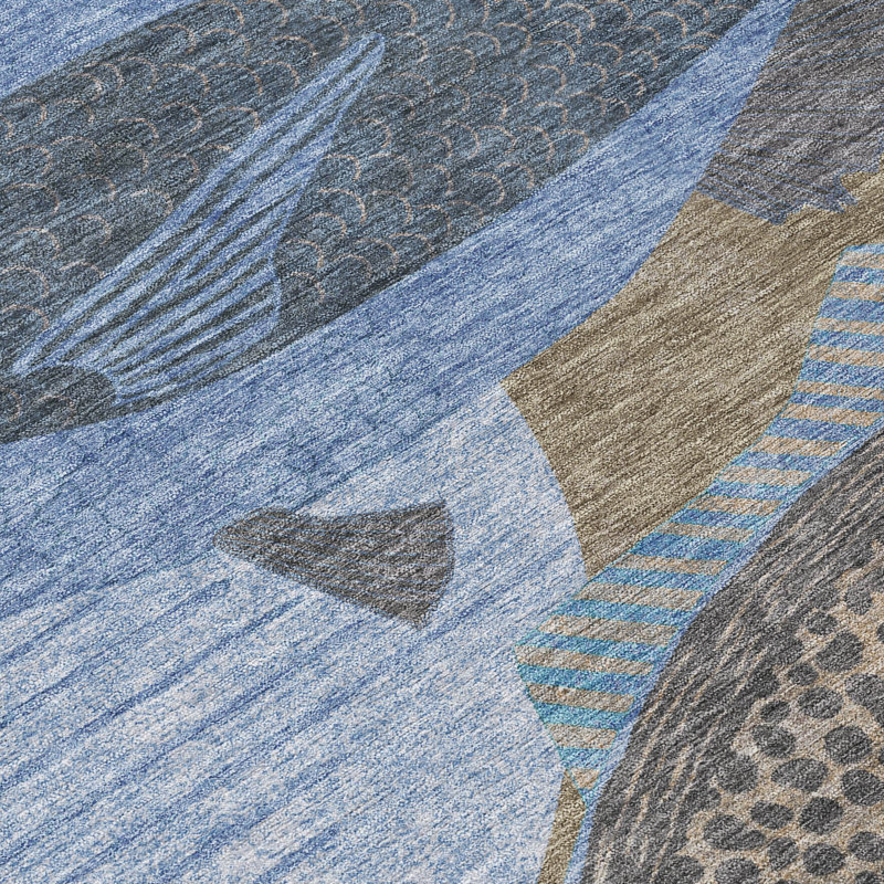 Machine Washable Indoor/Outdoor Chantille ACN2447 Coastal Rug, Taupe, 8' Round