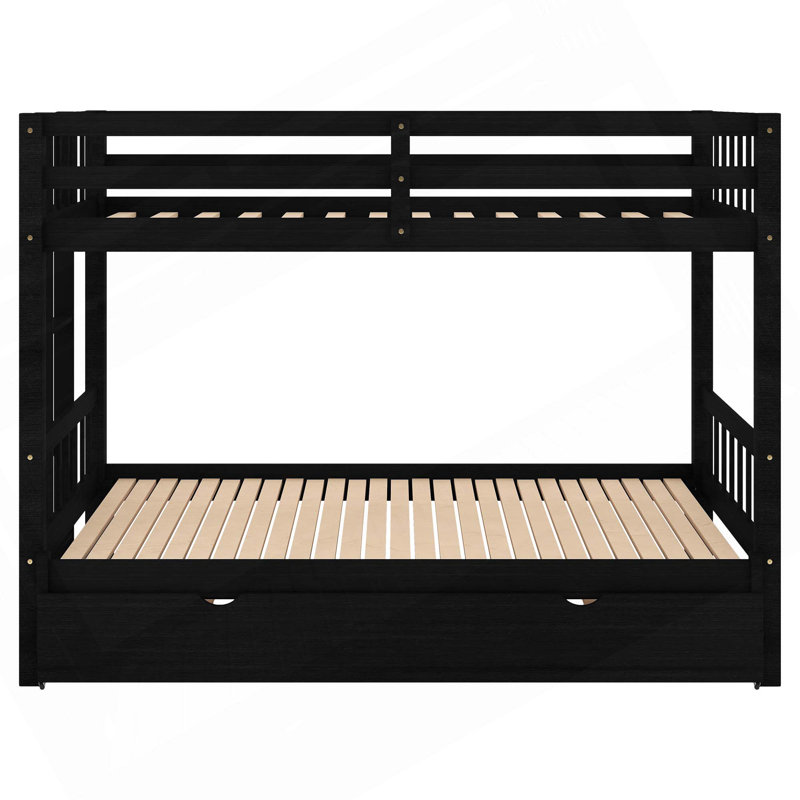Bunk Bed With Trundle And Pull-Out Bed, Espresso