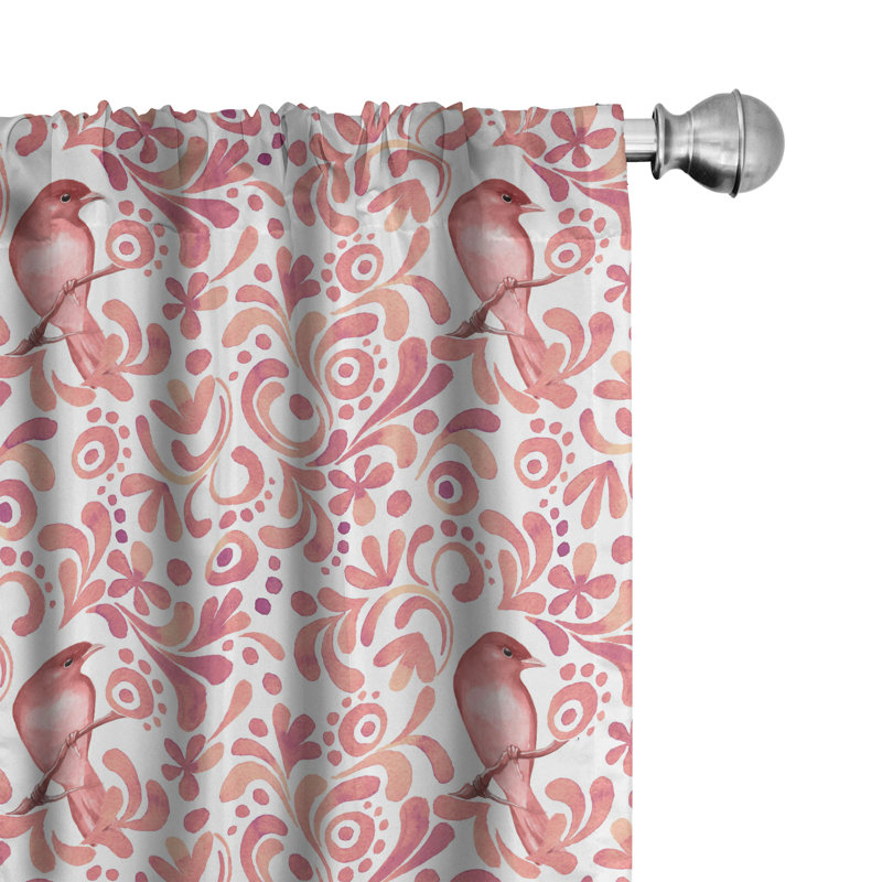 Floral Semi-Sheer Rod Pocket Sliding Panel, 28" x 84"