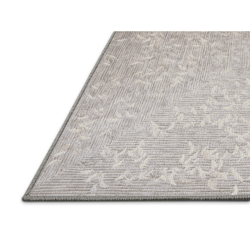 Machine Washable Gray Area Rug, Rectangle 2' x 3'