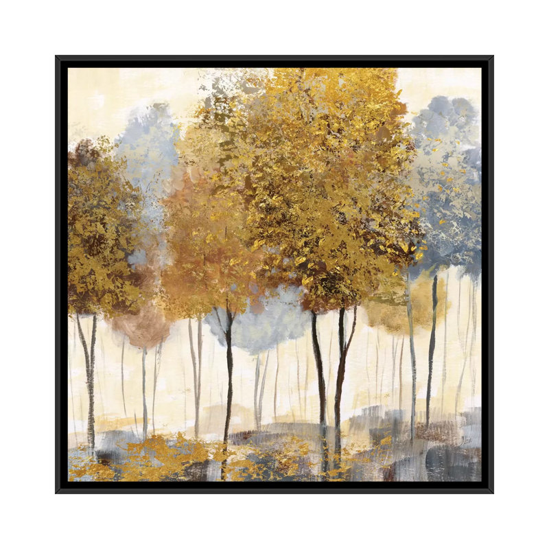 Forest i, reproduction d’art sur toile tendue, H 18 po x l 18 po x P 1,5 po, Toile avec cadre noir, Pas de tapis
