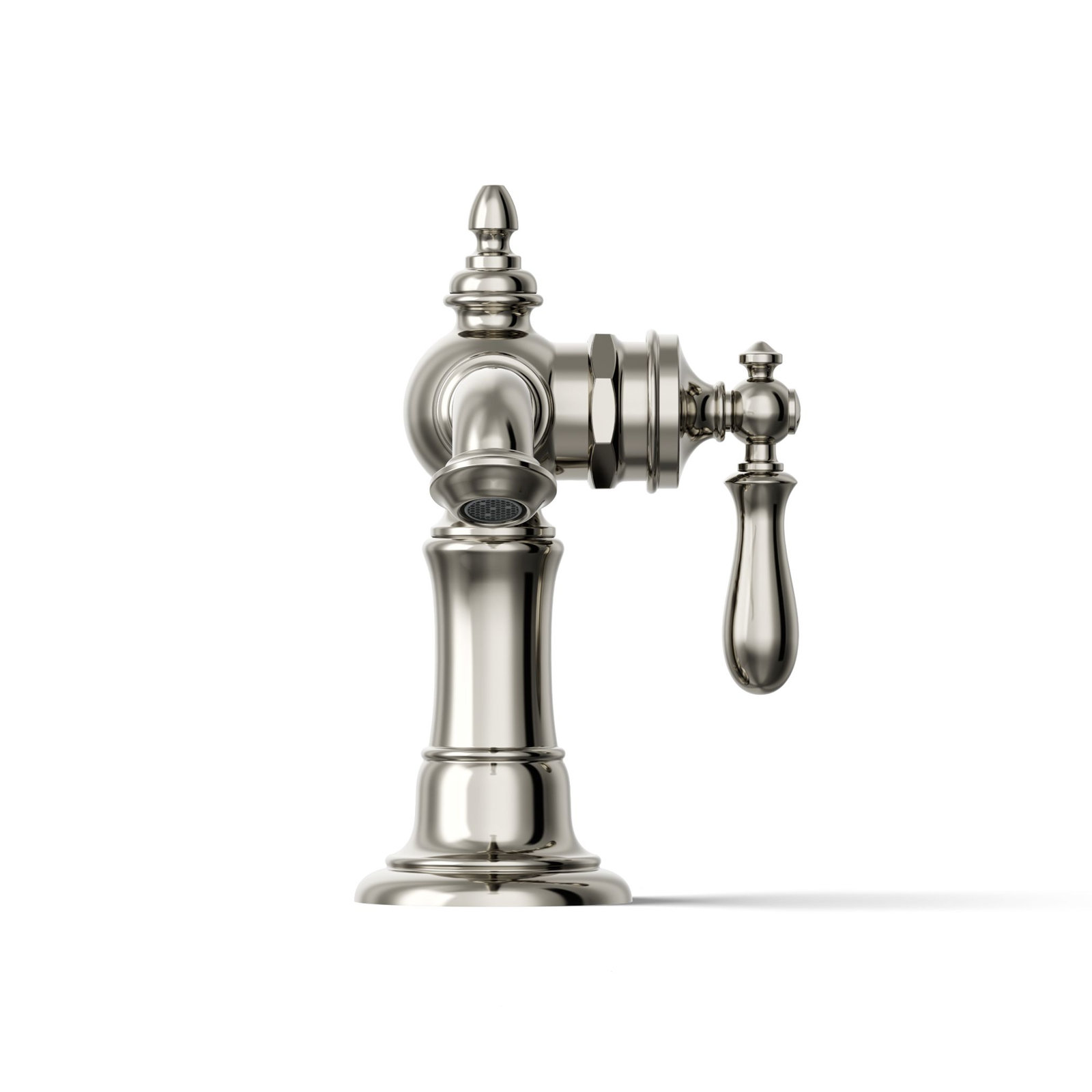 Artifacts Single-Hole Bathroom Faucet with Drain, Vibrant Polished Nickel