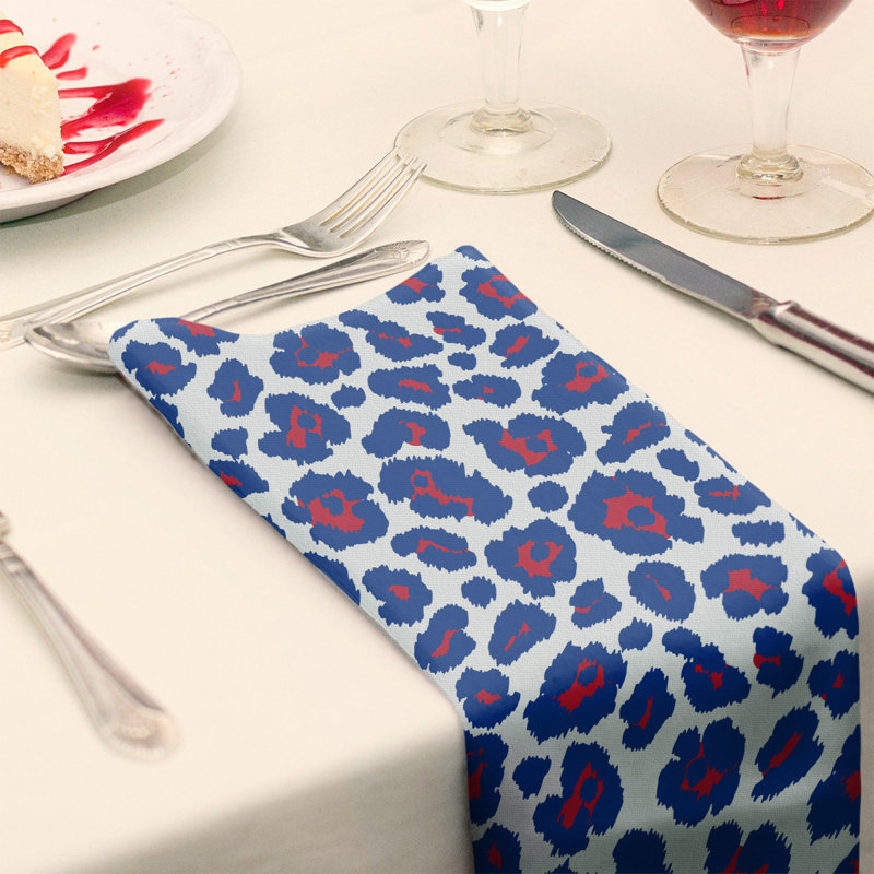 Cotton Animal Print Square Napkin, 22" x 22", White