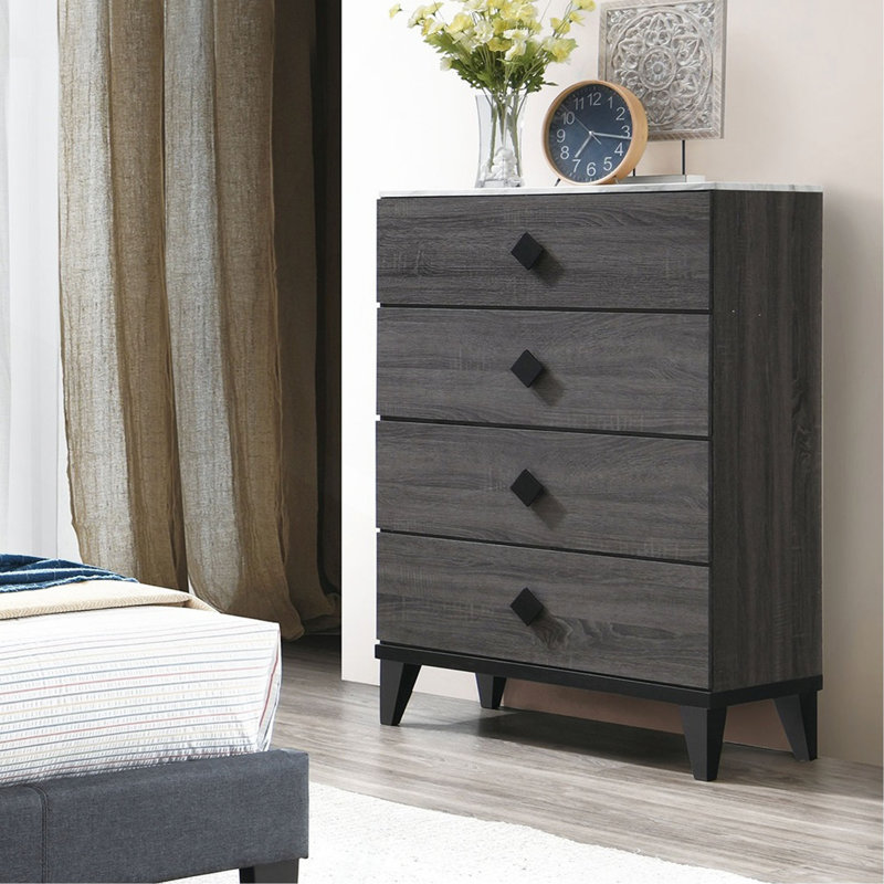Meuble de chambre à coucher moderne 1 pièce avec commode et commode avec tiroirs