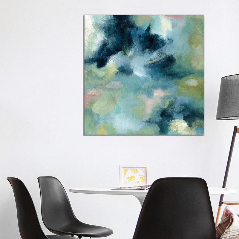 Water Garden by Carol Robinson - Painting on Canvas, Wrapped Canvas, 45.72 cm H x 45.72 cm W x 3.175 cm D