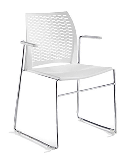 Chaise d'invité à traîneau réseau, Blanc
