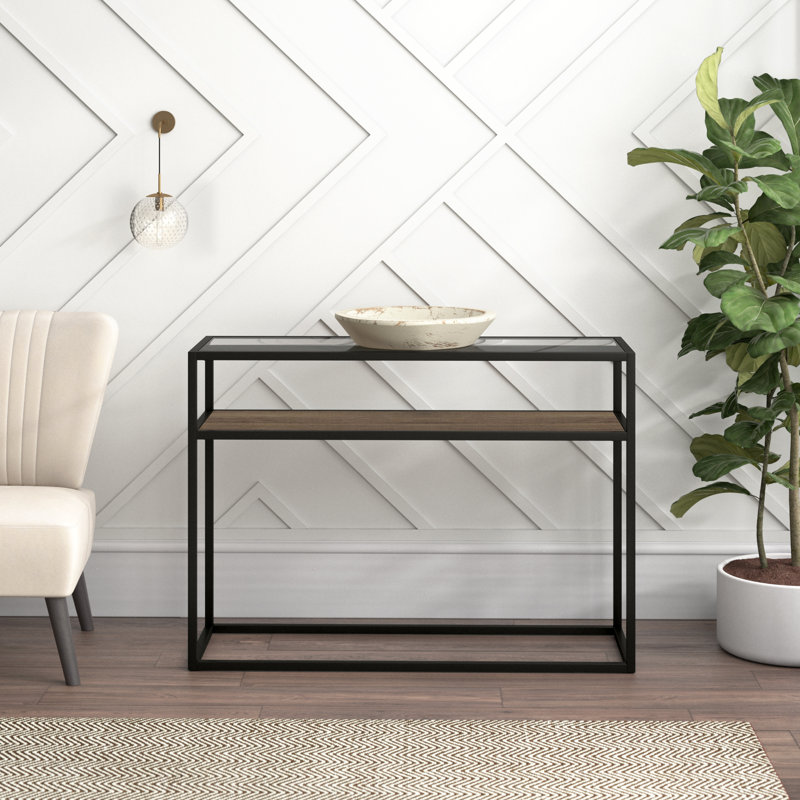 Addison Glass Top Console Table, 30" H x 42" W x 14" D