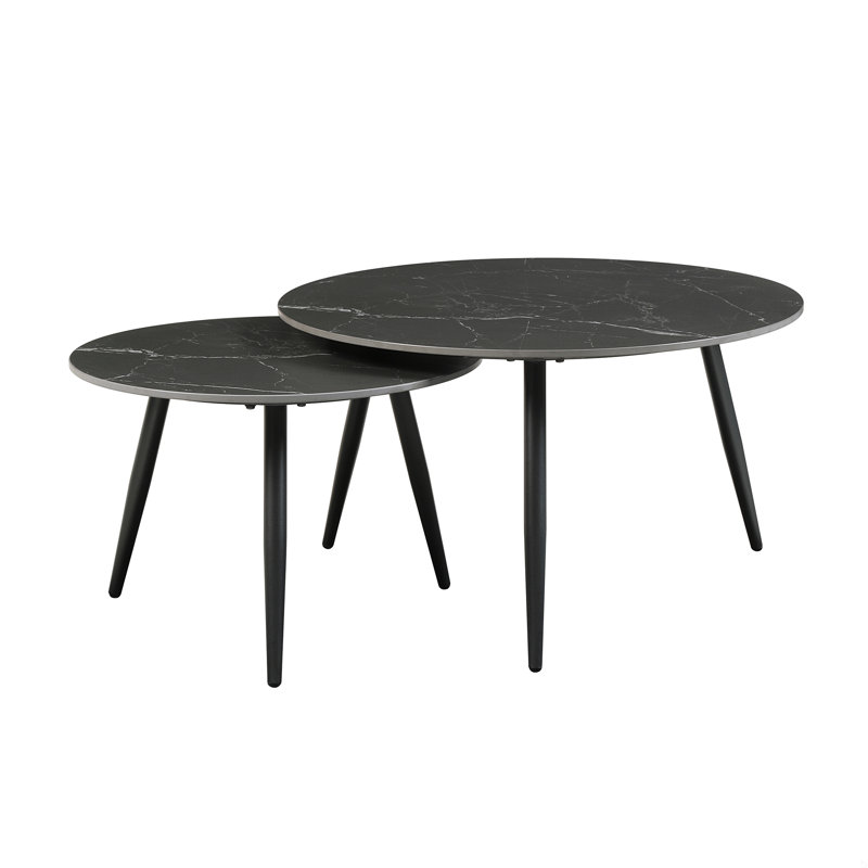 Ensemble de 3 tables gigognes et tables d'appoint Nesting, Noir