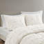 King/Cal King 3 Piece Elastic Embroidered Cotton Duvet Cover Set With Antimicrobial Treatment And Elegant Design-119068653