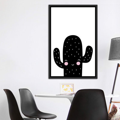 Cactus noir et blanc Scandi - impression d'art graphique
