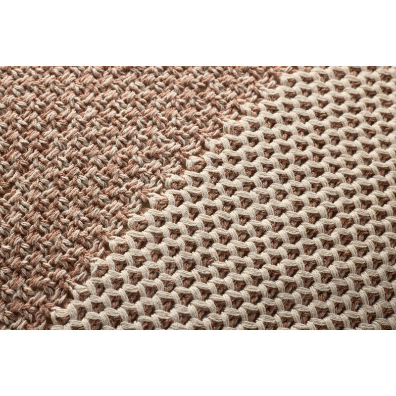 Cotton Throw Square Pillow Cover & Insert by Loloi, Ivory / Spice