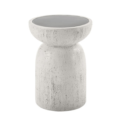Table d'appoint en béton naturel gris - aspect industriel, finition, ajoute une touche contemporaine au béton, minimaliste, rehausse le décor