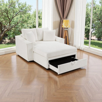 Chaise Sofa Chair With Hidden Storage And Plush Comfort For Living Room,2 Seat