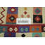 Tapis de couloir géométrique en laine Kilim